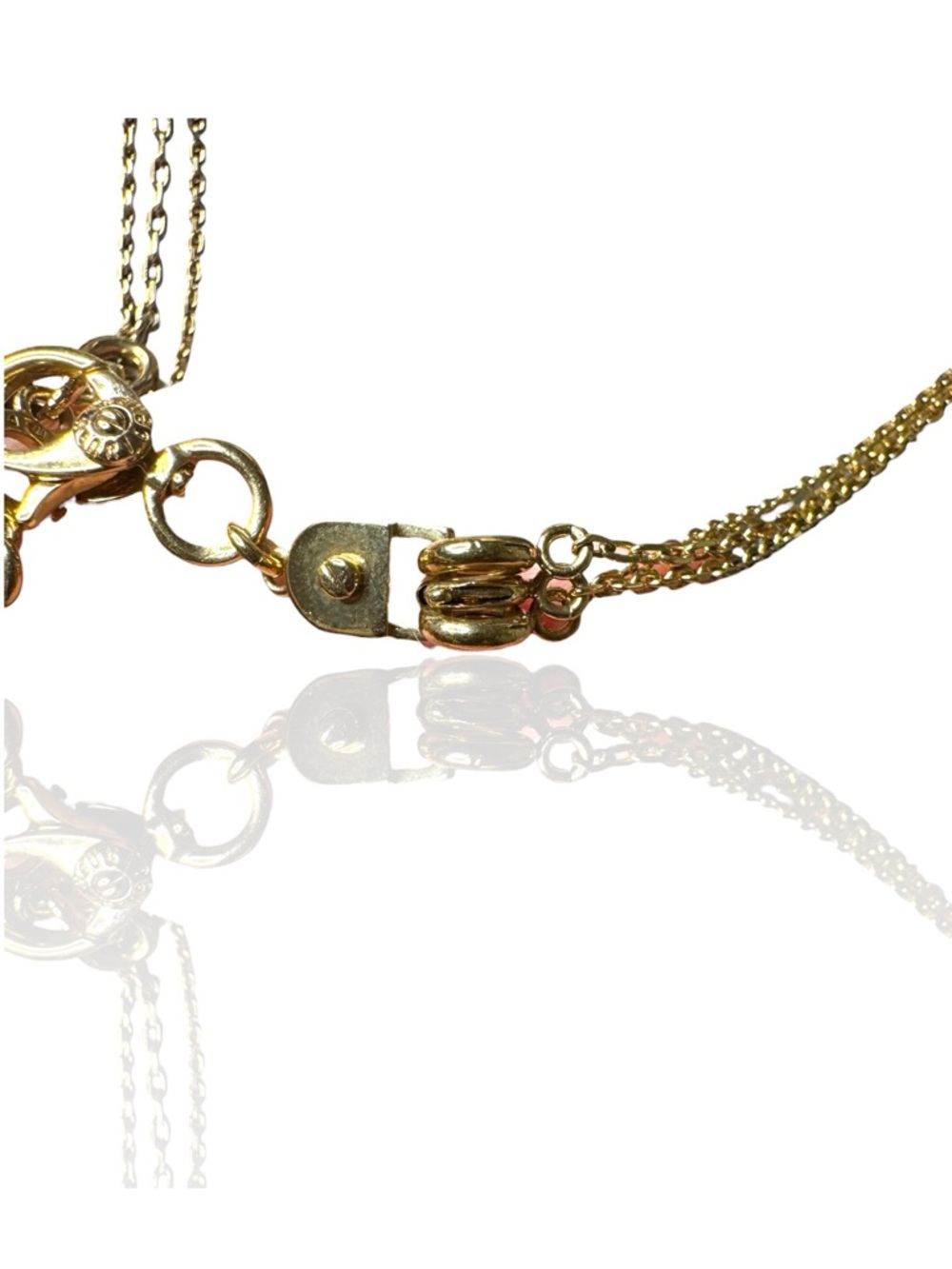 Henri Bendel Extremely Rare Gold-Tone Layered Necklace Emerald cut - Picture 9 of 10